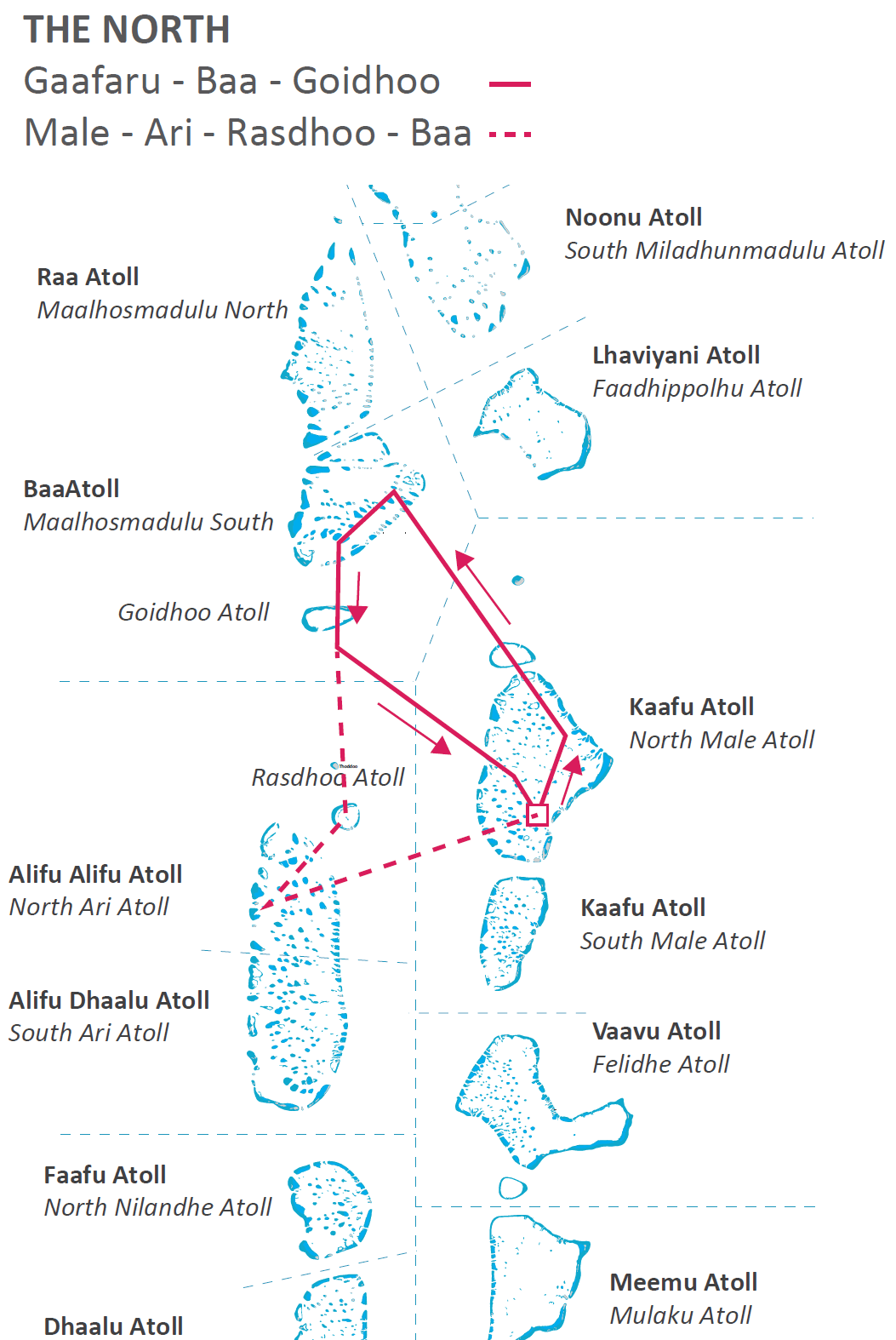“THE NORTH ITINERARY”to Baa ( Hanifaru Bay) & Raa Atolls